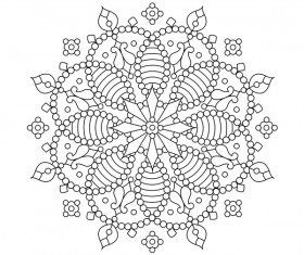 Mandala decorative pattern drawn vector material 07