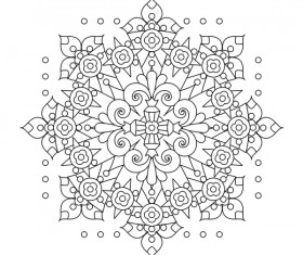 Mandala decorative pattern drawn vector material 08