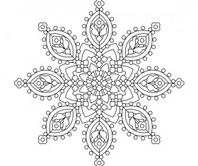 Mandala decorative pattern drawn vector material 10