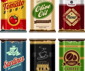 Metal box packing vintage vector