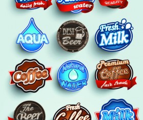 Milk with beer and offer labels retor vector