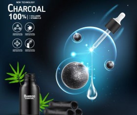 New tech charcoal cosmetics ad poster vector 03