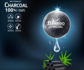 New tech charcoal cosmetics ad poster vector 04