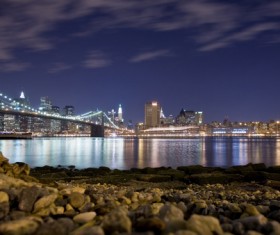 Night city lights Stock Photo 01