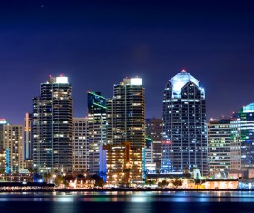 Night city lights Stock Photo 02