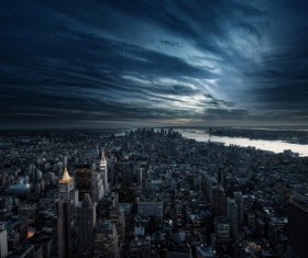 Night city lights Stock Photo 05