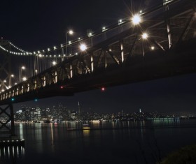 Night city lights Stock Photo 06