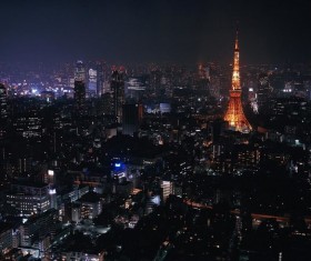 Night city lights Stock Photo 11