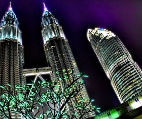 Night city lights Stock Photo 12