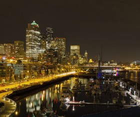 Night city lights Stock Photo 14