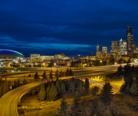 Night city lights Stock Photo 15