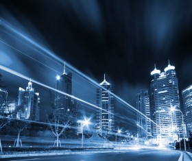 Night city lights Stock Photo 22