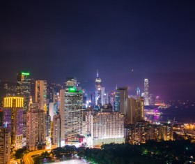 Night city lights Stock Photo 24