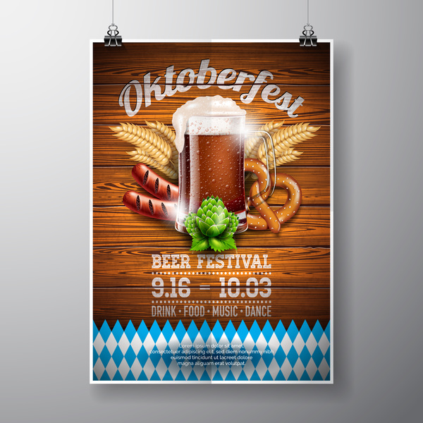 Oktoberfast flyer and cover brochure vector template 02