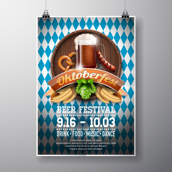 Oktoberfast flyer and cover brochure vector template 03