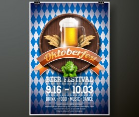 Oktoberfast flyer and cover brochure vector template 04