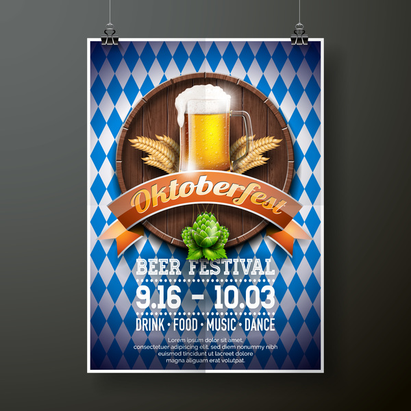 Oktoberfast flyer and cover brochure vector template 04