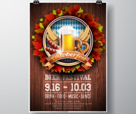Oktoberfast flyer and cover brochure vector template 05