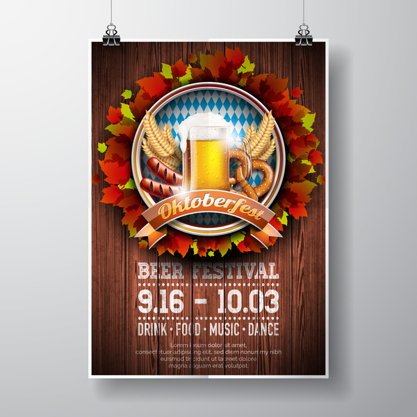 Oktoberfast flyer and cover brochure vector template 05