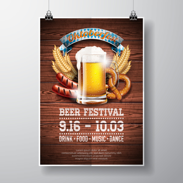Oktoberfast flyer and cover brochure vector template 06