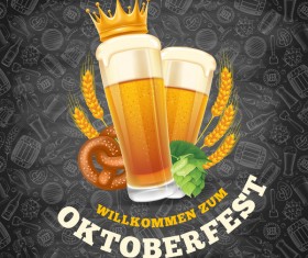 Oktoberfest lable with blackboard background vector