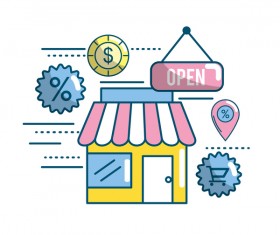 Online shopping business illustration 01