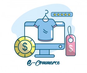 Online shopping business illustration 03