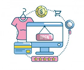 Online shopping business illustration 09