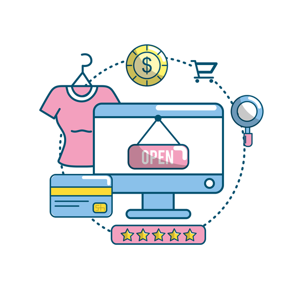 Online shopping business illustration 09