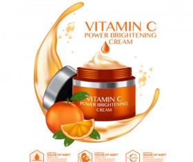 Orange cosmetic advertising poster vector 01