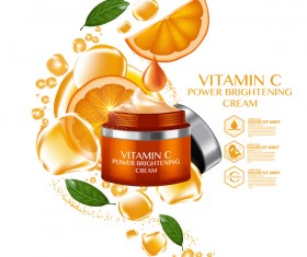 Orange cosmetic advertising poster vector 02