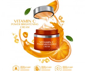 Orange cosmetic advertising poster vector 03