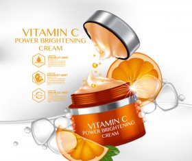 Orange cosmetic advertising poster vector 04