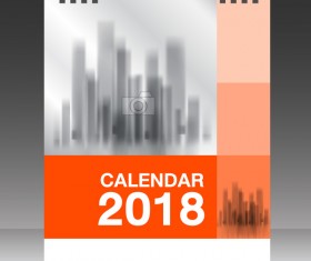 Orange desk calendar 2018 cover template vector 11