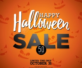 Orange halloween sale background vector 01