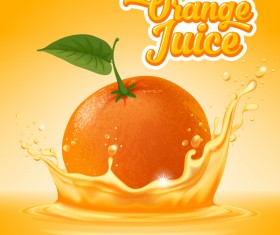 Orange juice ad poster template vector 01