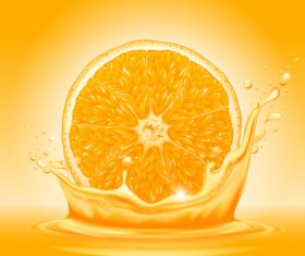 Orange juice splash vector background