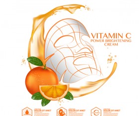 Orange skin care mask advertising poster vector 01