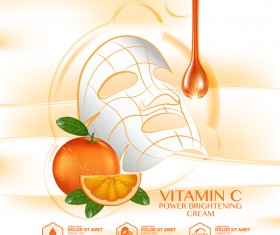 Orange skin care mask advertising poster vector 02