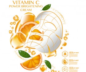 Orange skin care mask advertising poster vector 03
