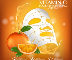 Orange skin care mask advertising poster vector 04