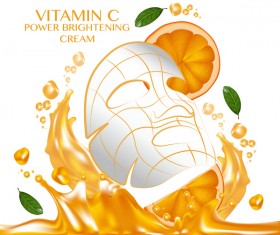 Orange skin care mask advertising poster vector 05