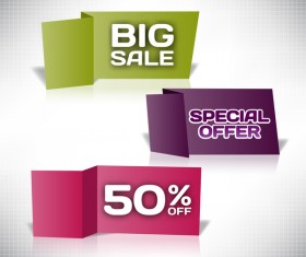 Origami big sale labels design vector