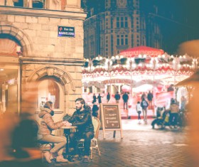 Outdoor dating romantic couple Stock Photo