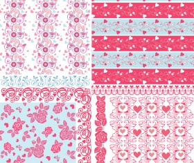 Pink heart seamless pattern background vector
