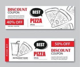 Pizza discount banner vector 01
