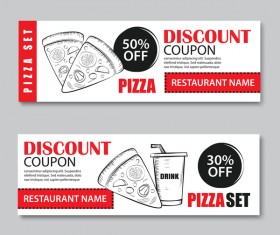 Pizza discount banner vector 02