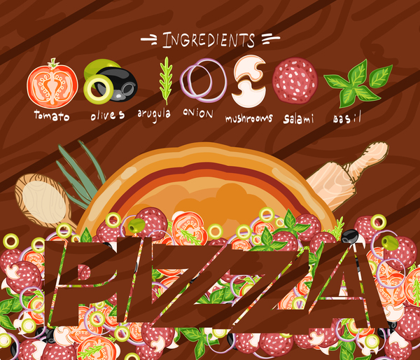 Pizza menu cover vector template