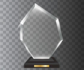 Polygon acrylic glass trophy award vector 01