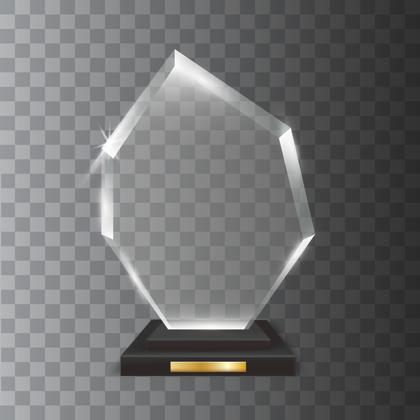 Polygon acrylic glass trophy award vector 01